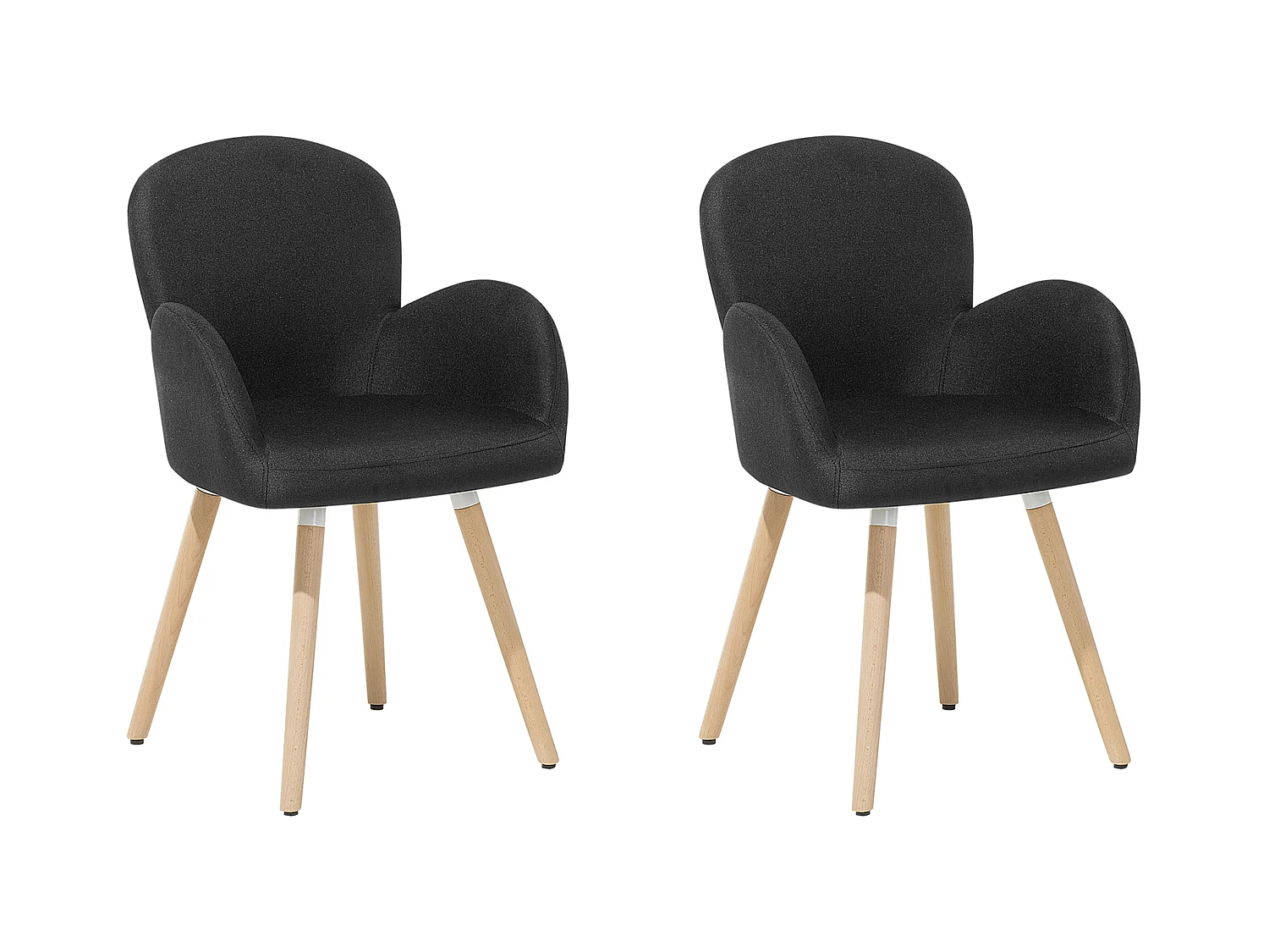 Set van 2 eetkamerstoelen BROOKVILLE Stof Zwart