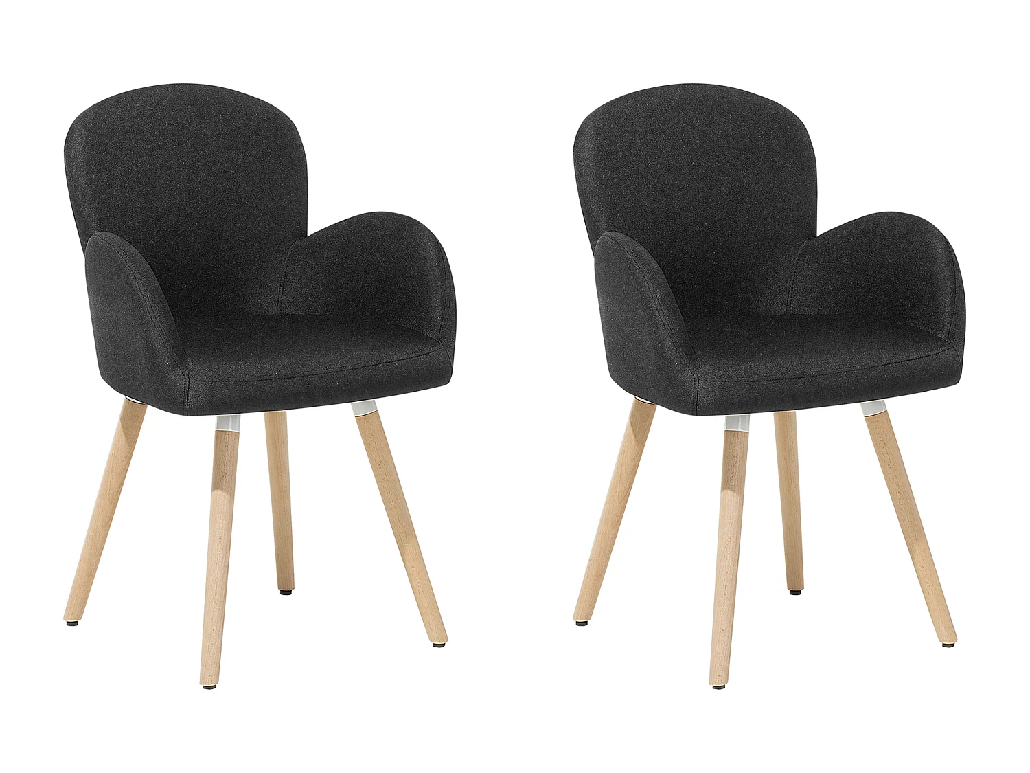 Chaise de salle à manger BROOKVILLE Set de 2 Tissu Noir