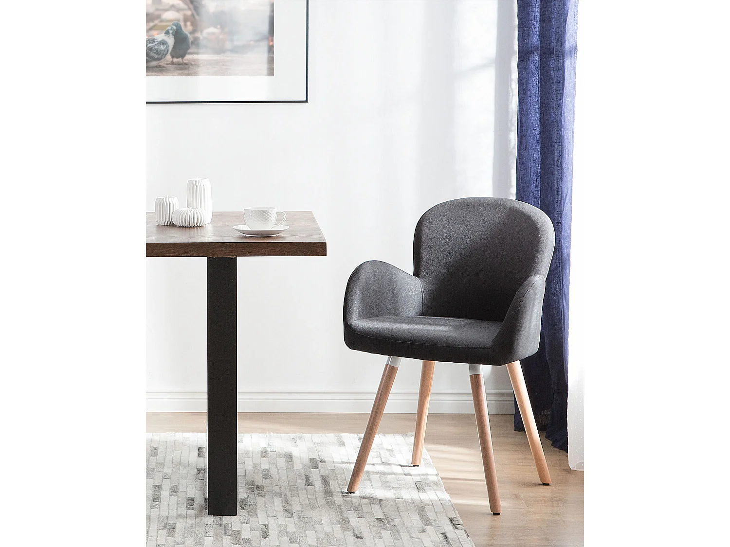 Chaise de salle à manger BROOKVILLE Set de 2 Tissu Noir