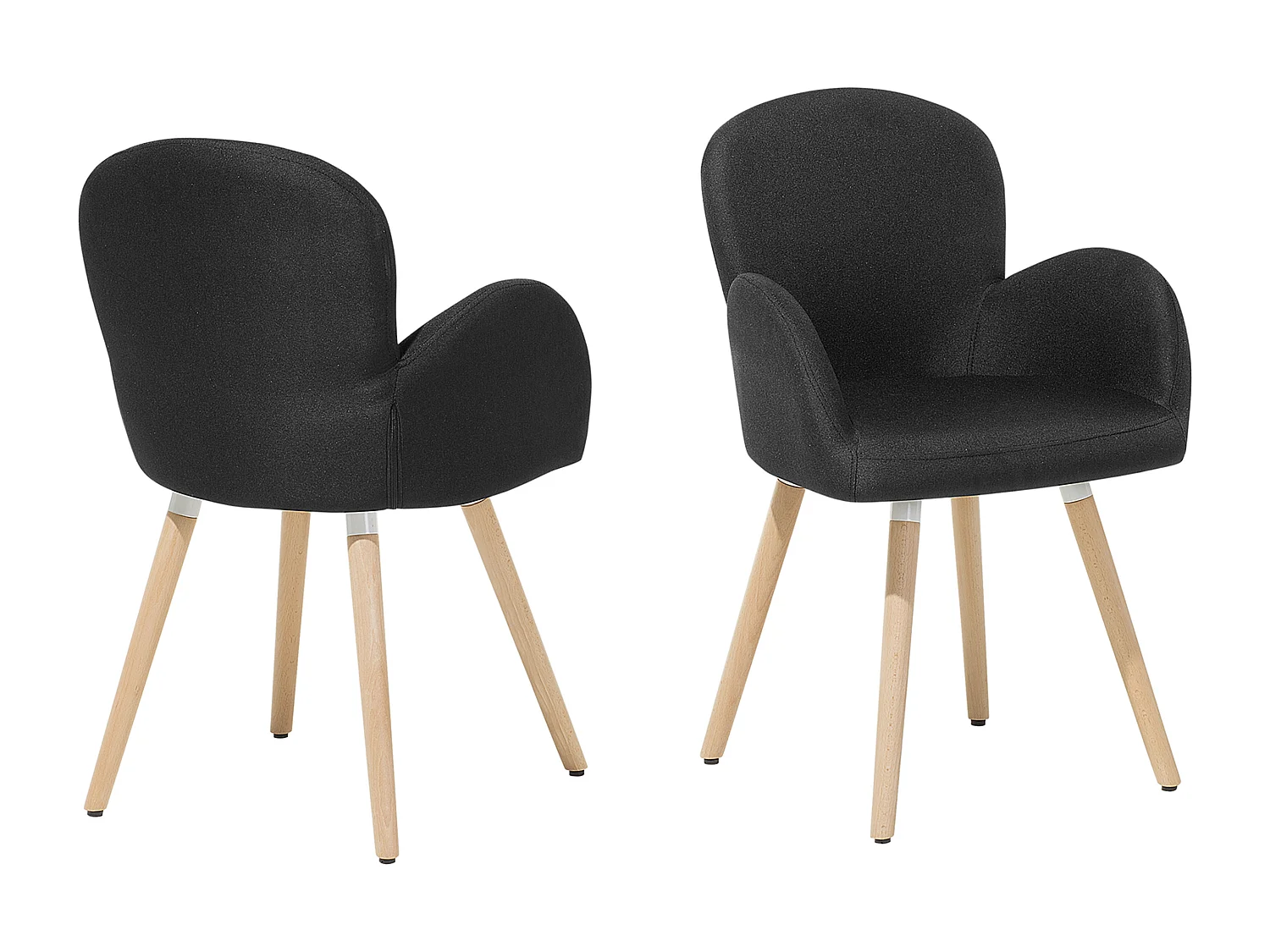 Chaise de salle à manger BROOKVILLE Set de 2 Tissu Noir