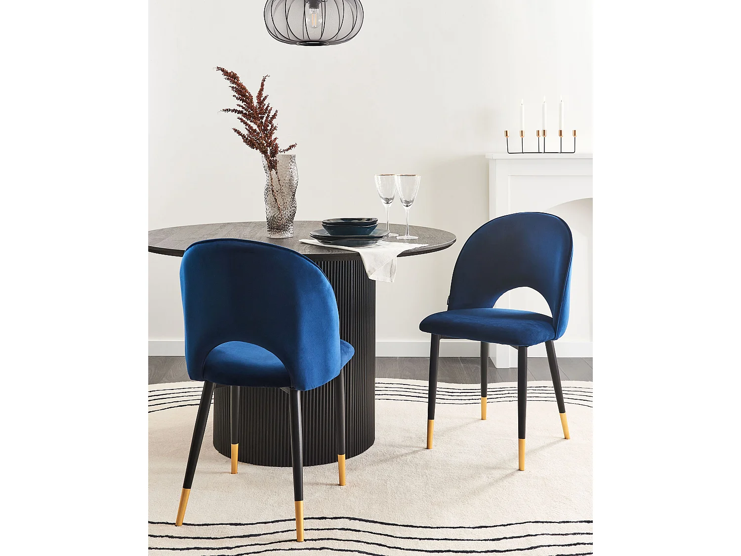 Lot de 2 chaises de salle à manger MAGALIA Bleu