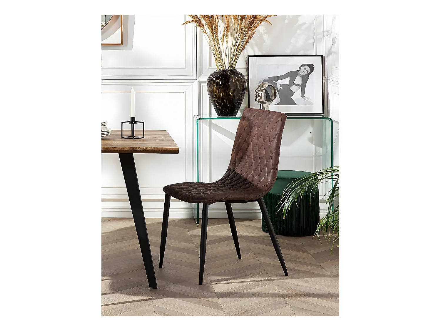 Set van 2 eetkamerstoelen MONTANA Kunstleer Donkerbruin