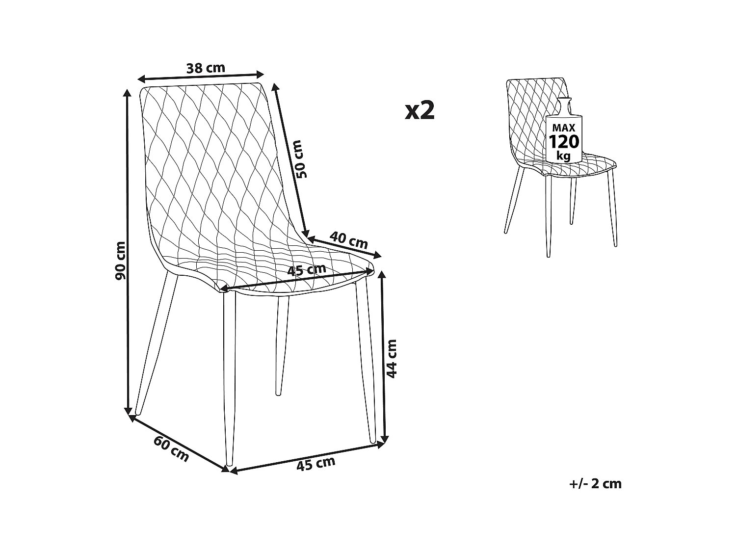 Set van 2 eetkamerstoelen MONTANA Kunstleer Donkerbruin
