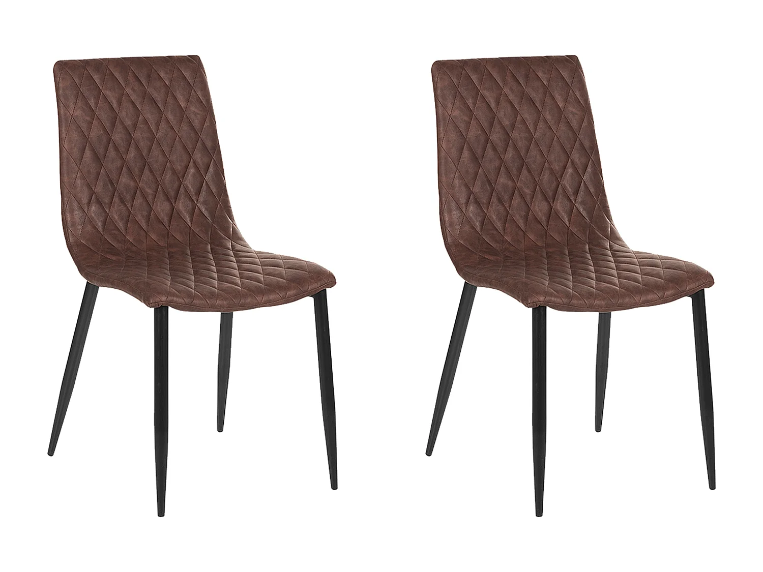 Set van 2 eetkamerstoelen MONTANA Kunstleer Donkerbruin