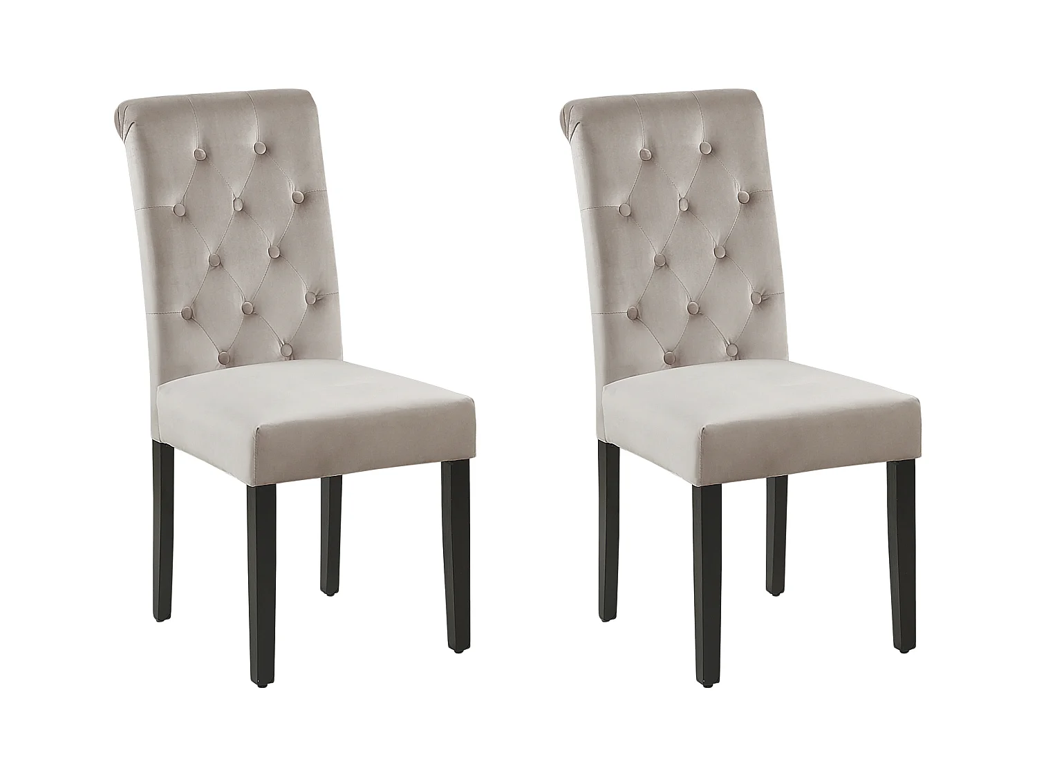 Lot de 2 chaises de salle à manger VELVA Velours Gris
