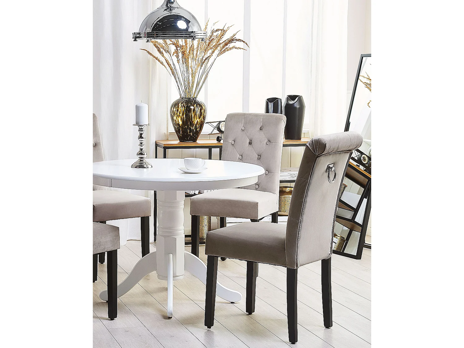 Set van 2 eetkamerstoelen VELVA II Fluweel Grijs