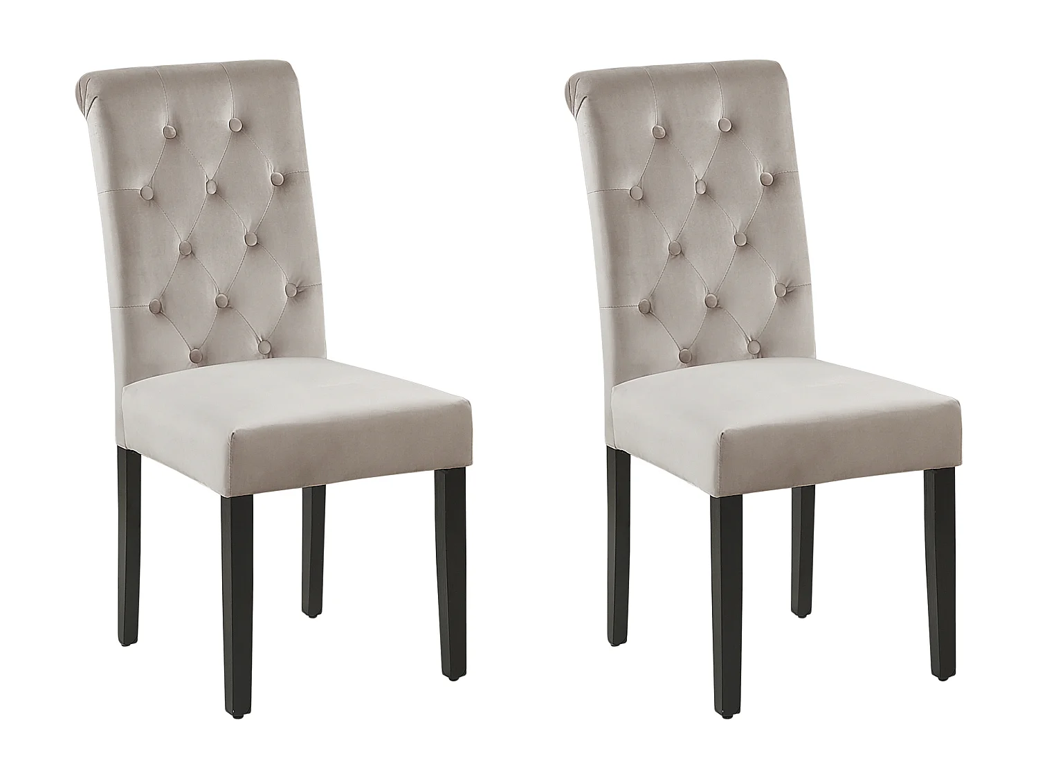 Set van 2 eetkamerstoelen VELVA II Fluweel Grijs