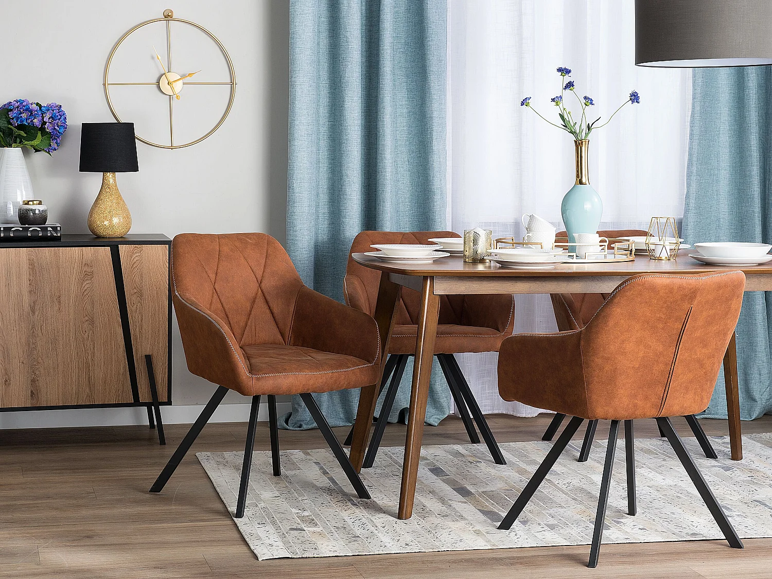 Set van 2 eetkamerstoelen MONEE Goudbruin