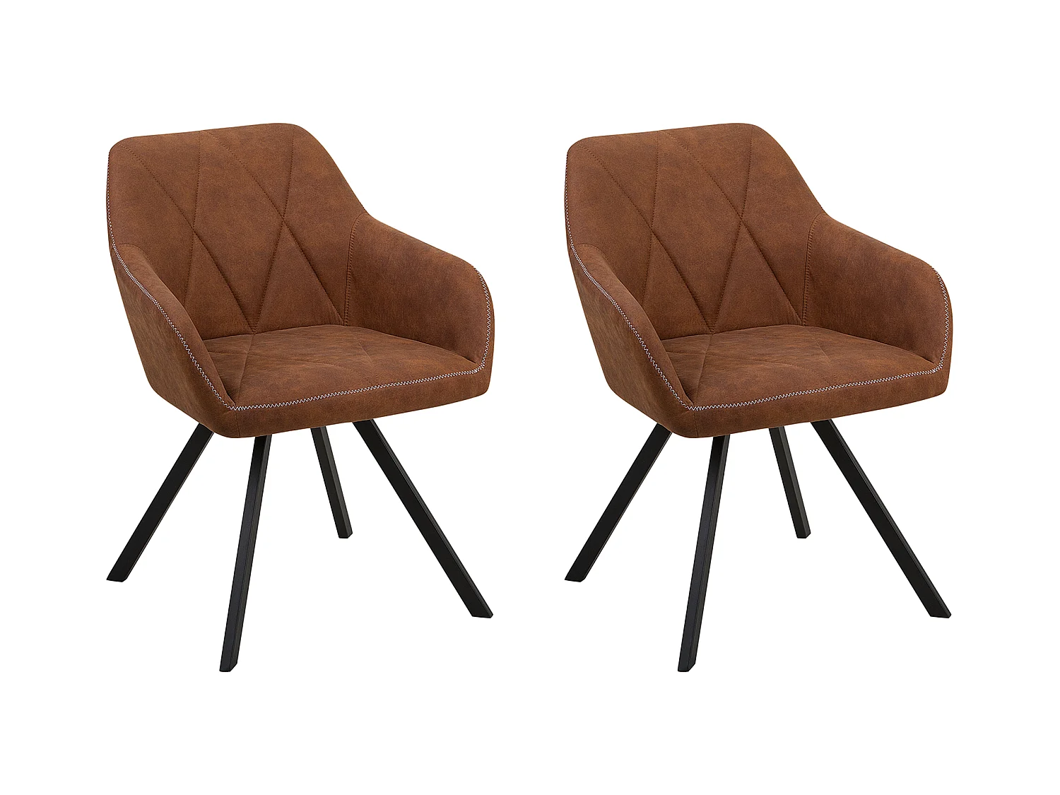 Lot de 2 chaises de salle à manger MONEE Marron doré