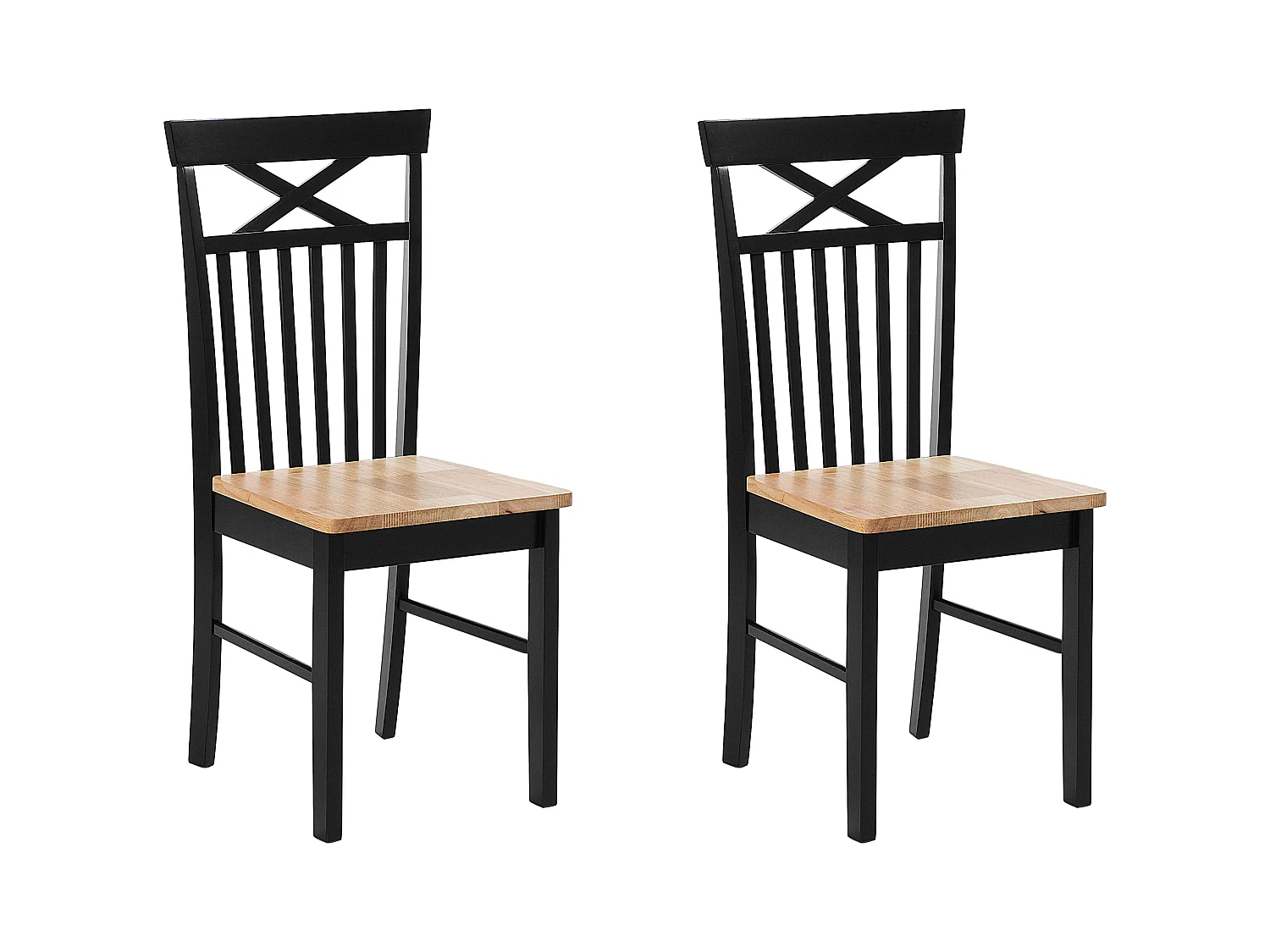 Lot de 2 chaises de salle à manger HOUSTON Bois Noir
