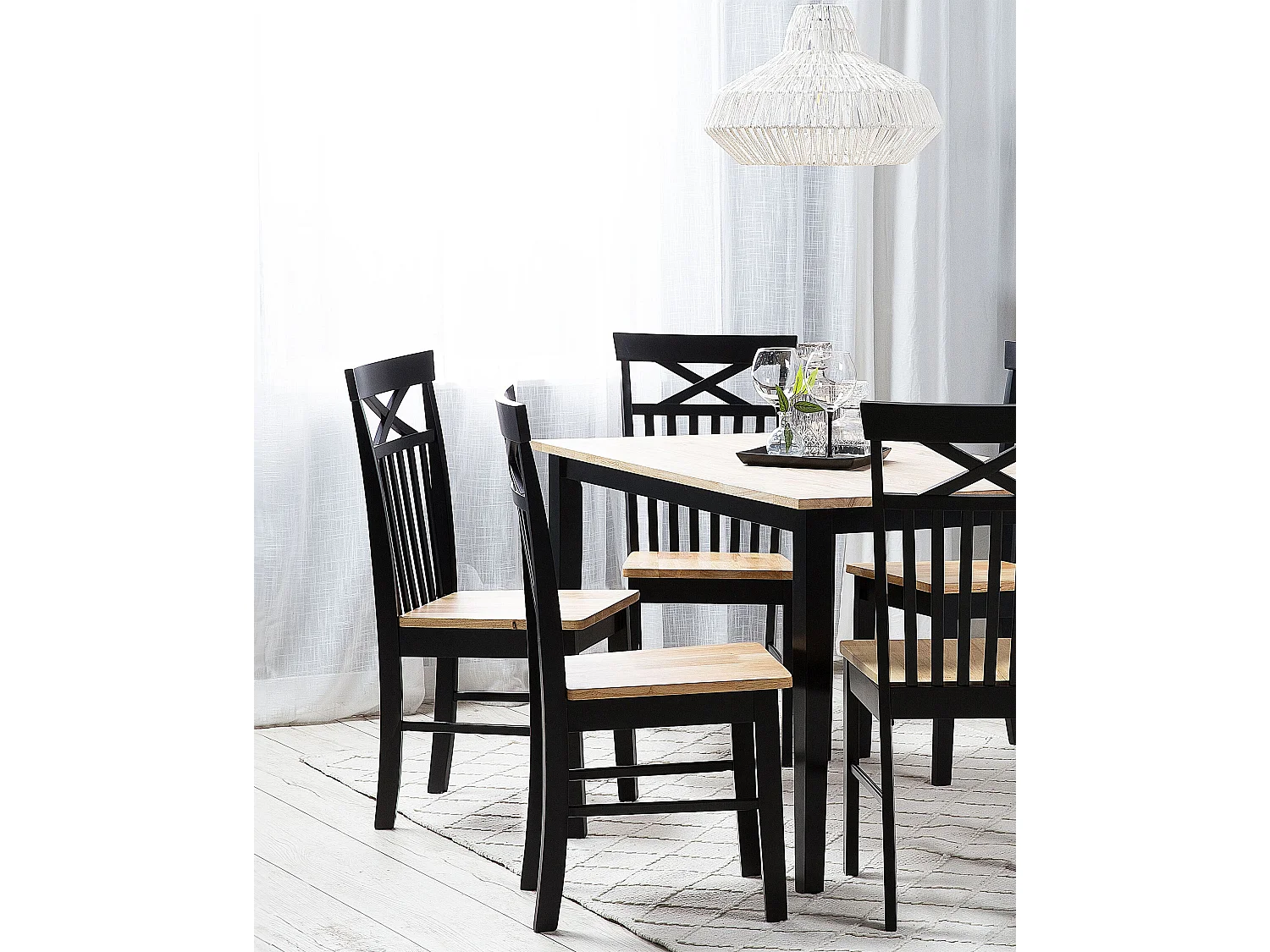 Lot de 2 chaises de salle à manger HOUSTON Bois Noir