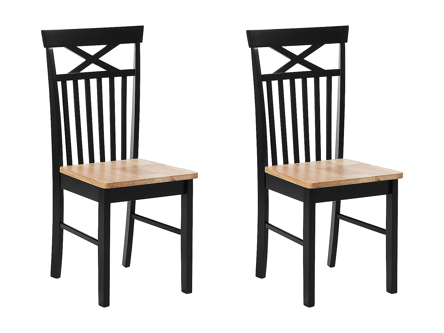 Lot de 2 chaises de salle à manger HOUSTON Bois Noir