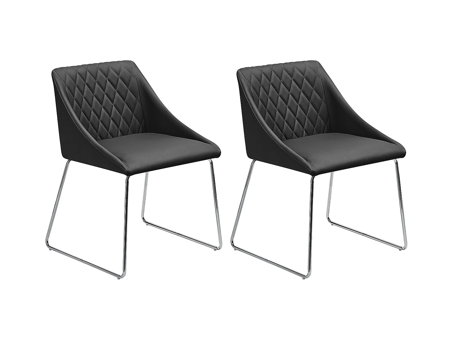 Lot de 2 chaises de salle à manger ARCATA Cuir PU Noir