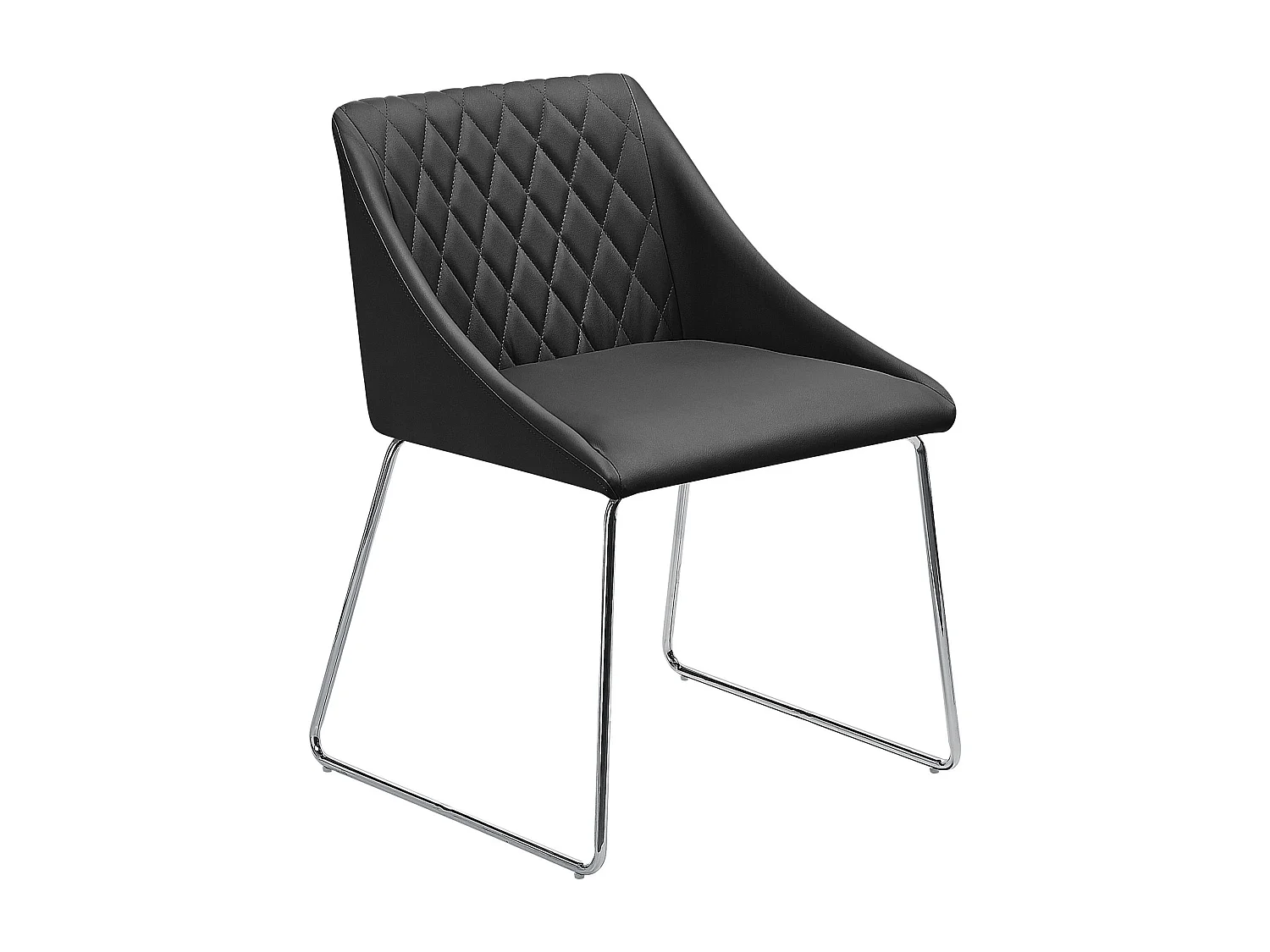 Lot de 2 chaises de salle à manger ARCATA Cuir PU Noir