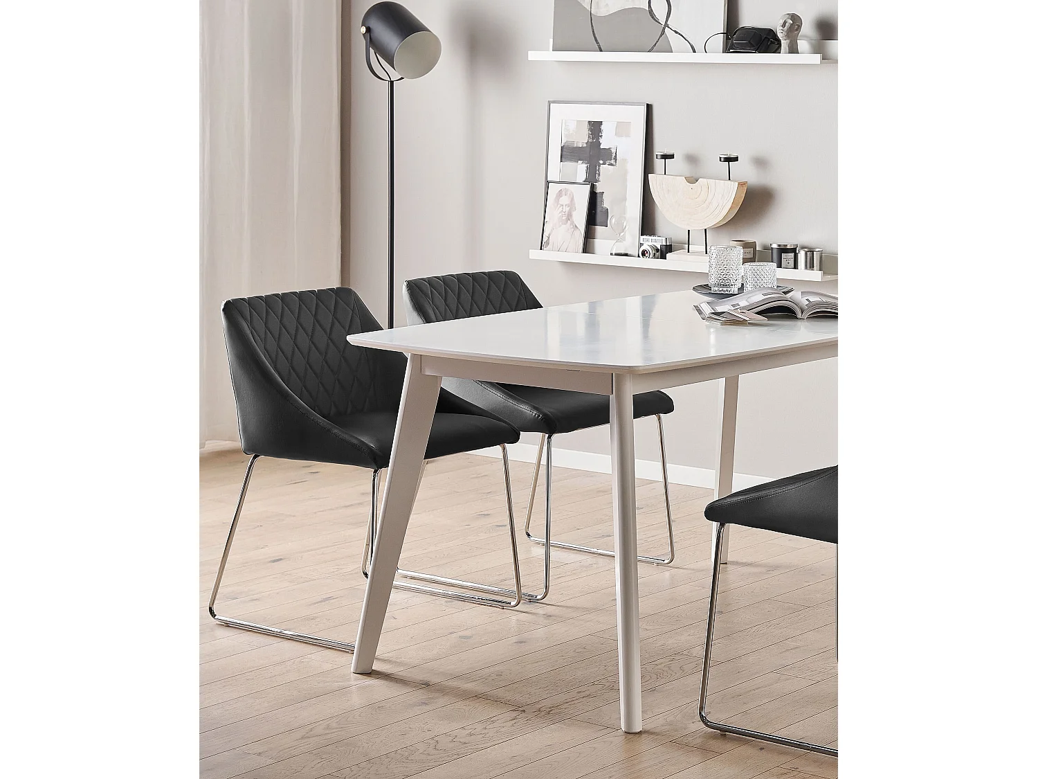 Lot de 2 chaises de salle à manger ARCATA Cuir PU Noir
