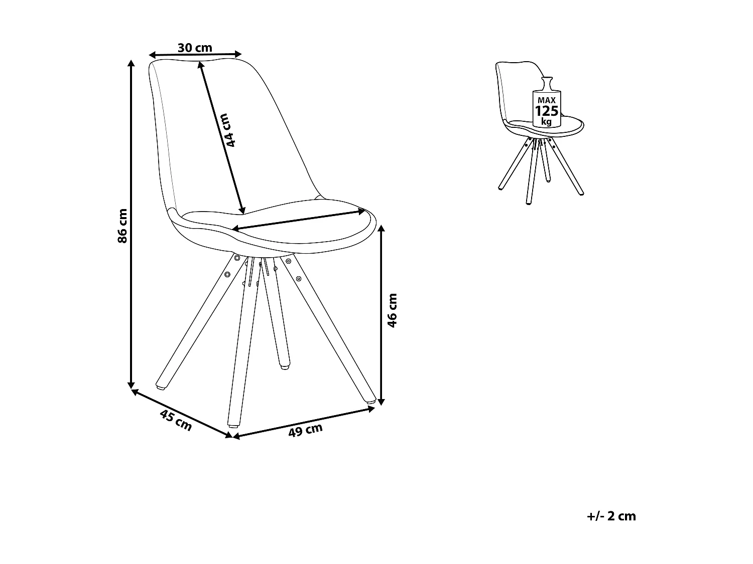 Chaise de salle à manger DAKOTA Noir