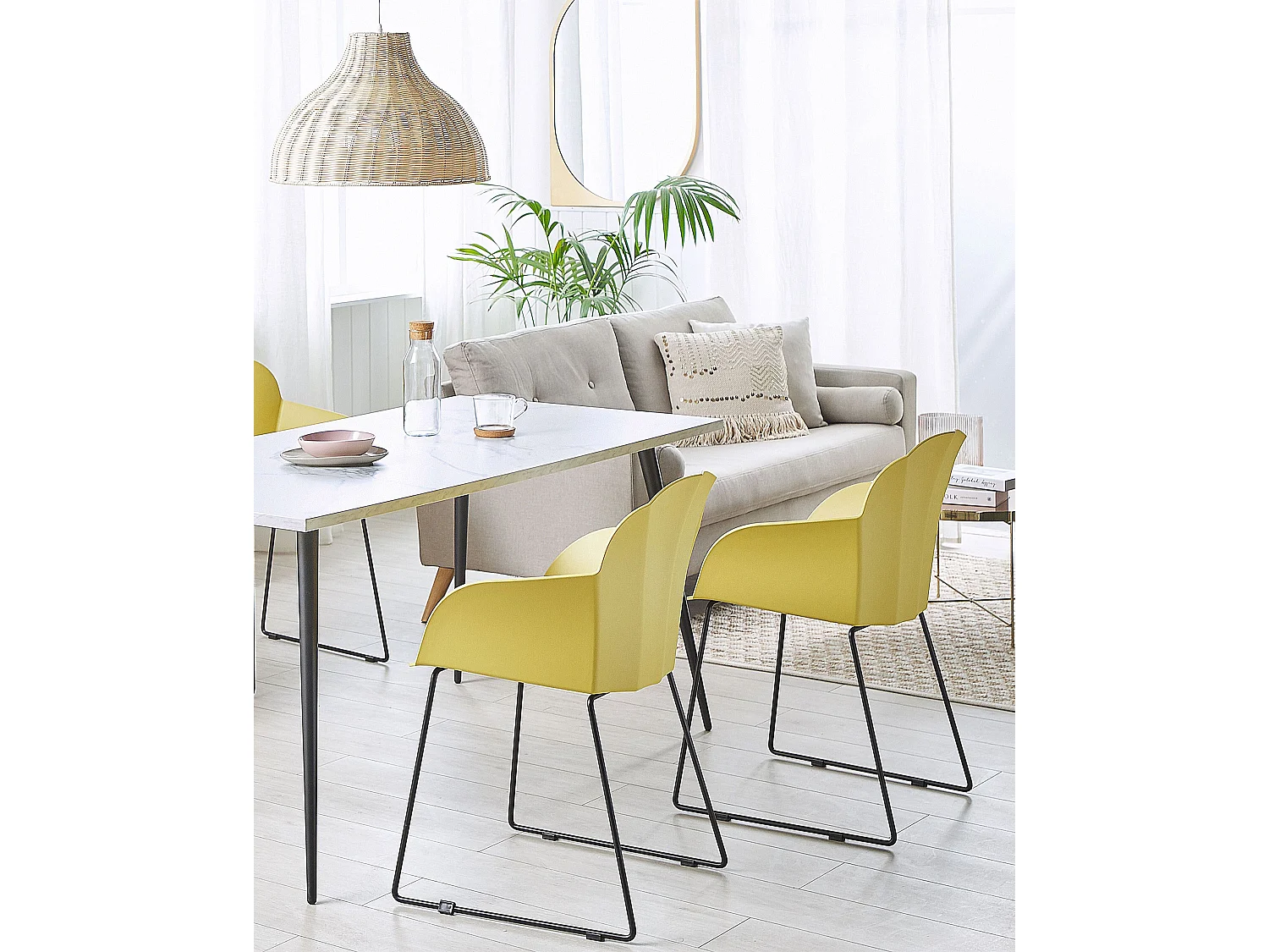 Lot de 2 chaises de salle à manger SYLVA Jaune