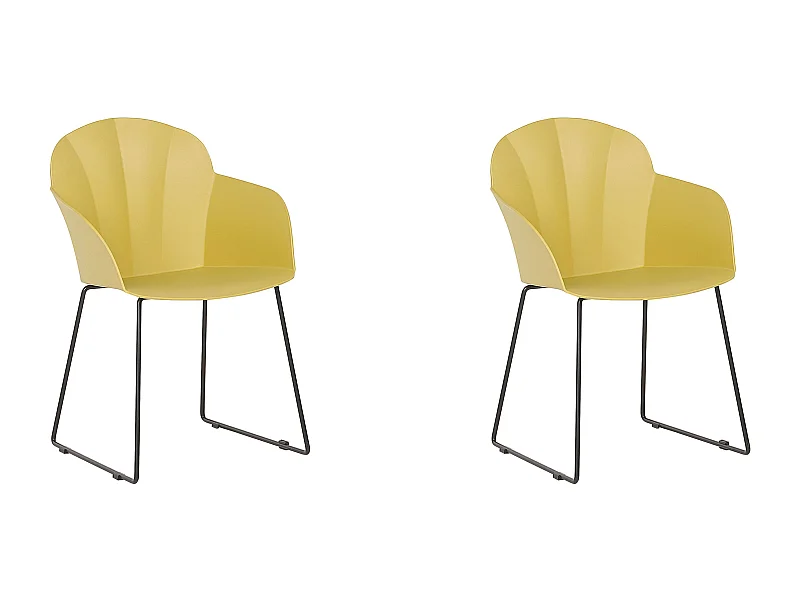Lot de 2 chaises de salle à manger SYLVA Jaune