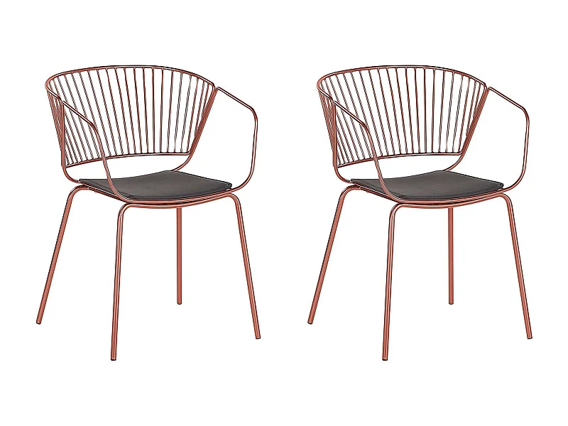 Conjunto de 2 sillas de comedor RIGBY Metal Cobrizo