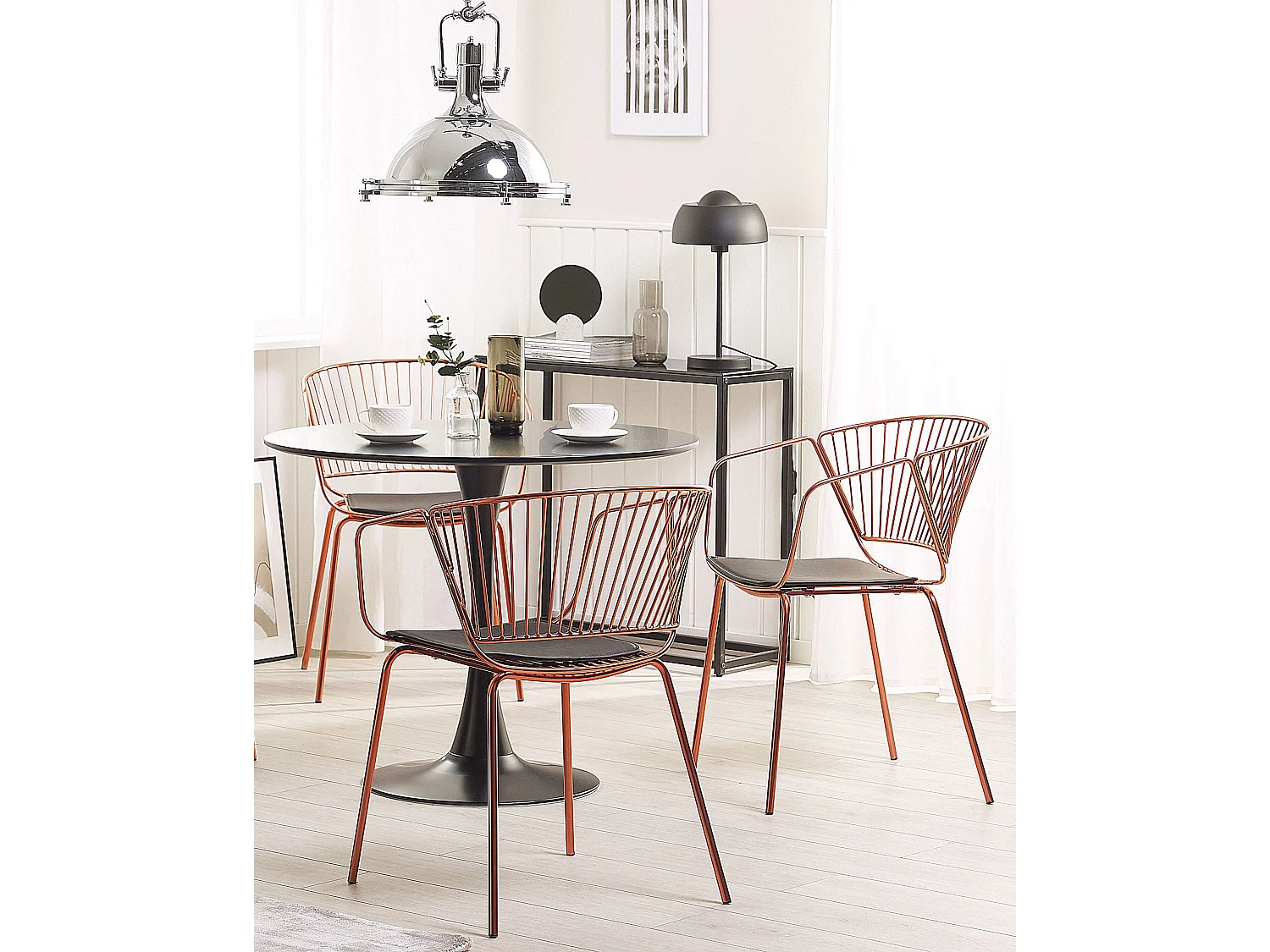 Conjunto de 2 sillas de comedor RIGBY Metal Cobrizo