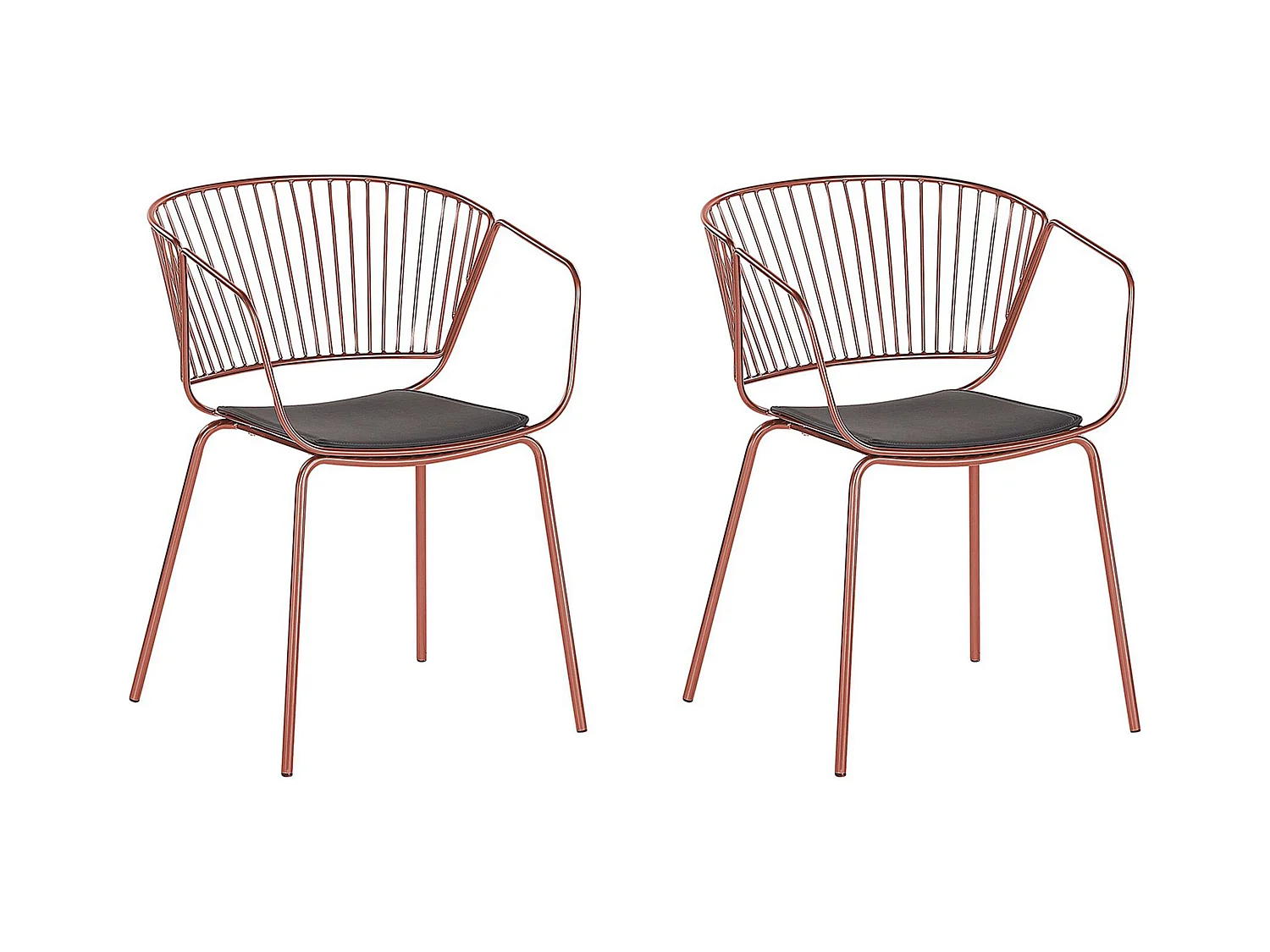 Lot de 2 chaises de salle à manger RIGBY Métal Cuivré