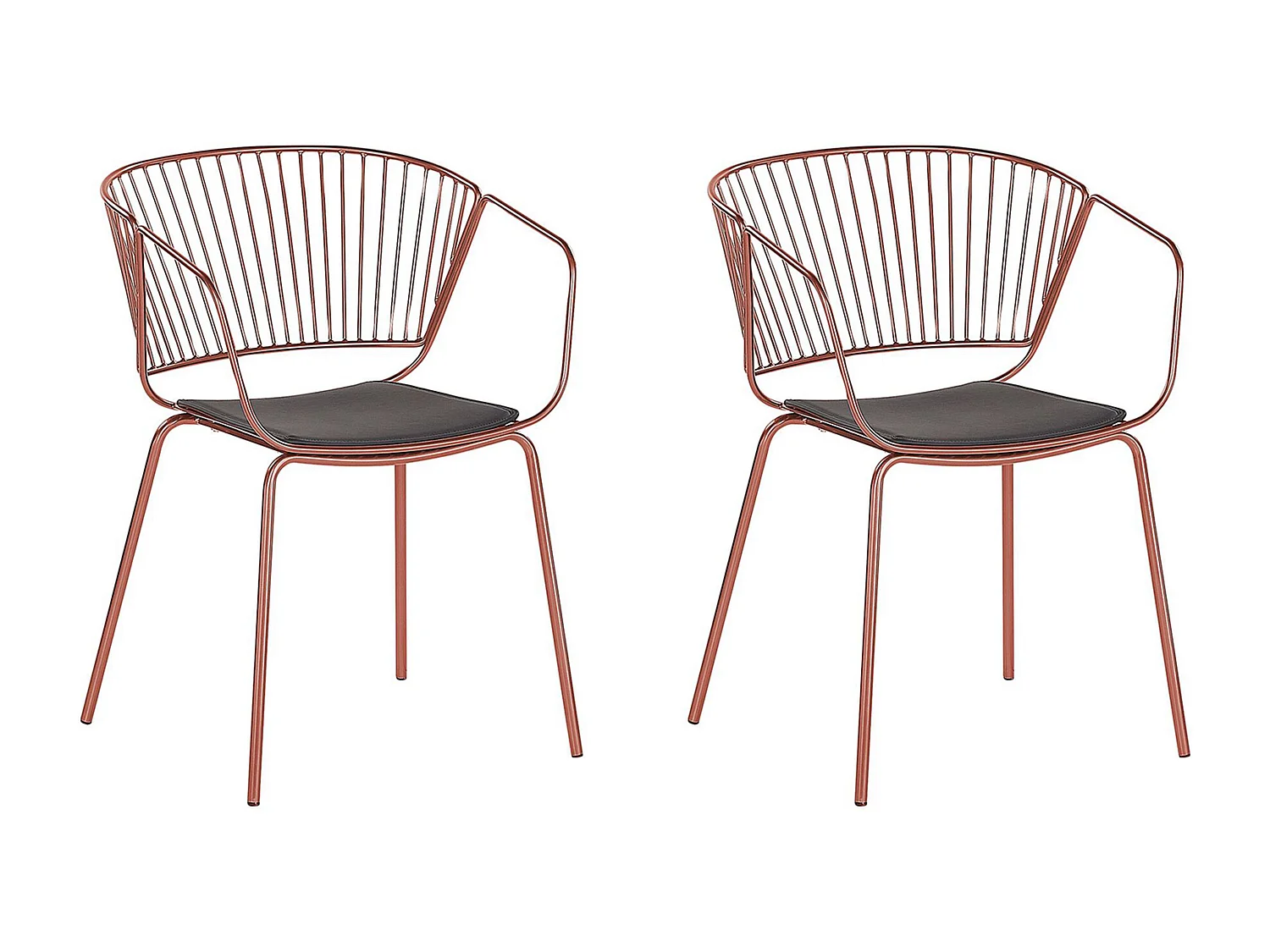 Lot de 2 chaises de salle à manger RIGBY Métal Cuivré