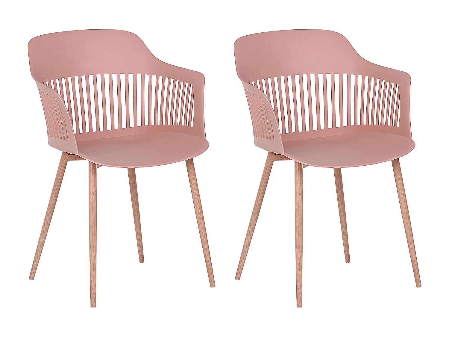 Lot de 2 chaises de salle à manger BERECA Rose