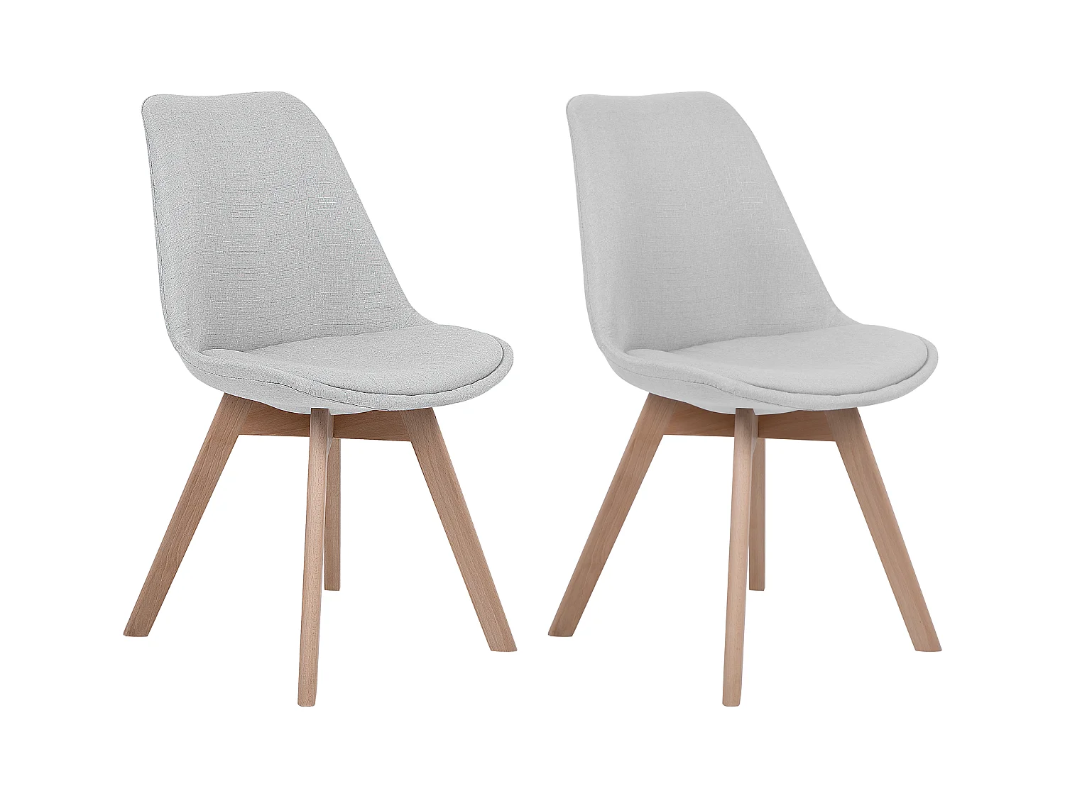 Lot de 2 chaises de salle à manger DAKOTA II Gris clair
