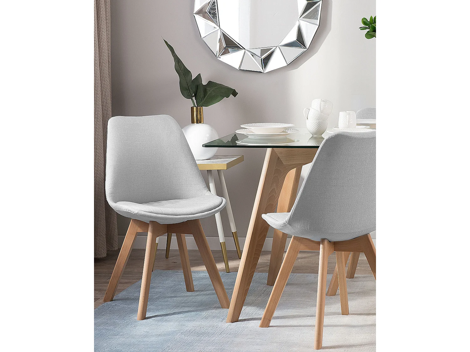 Lot de 2 chaises de salle à manger DAKOTA II Gris clair