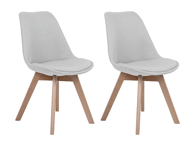 Lot de 2 chaises de salle à manger DAKOTA II Gris clair