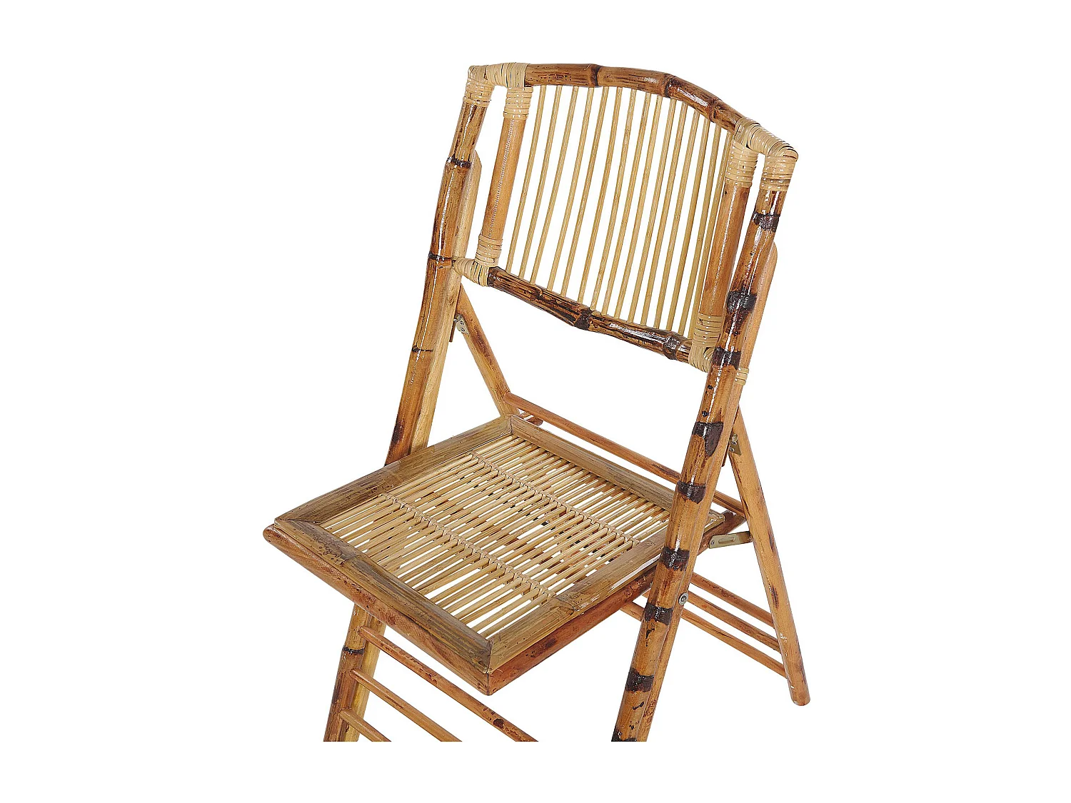 Esszimmerstuhl 4er Set Braun Rattan Bambusholz Verstellbar Rustikal Trentor