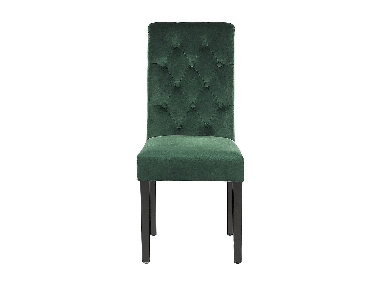 Cadeira de refeição VELVA II Conjunto de 2 Veludo Verde escuro