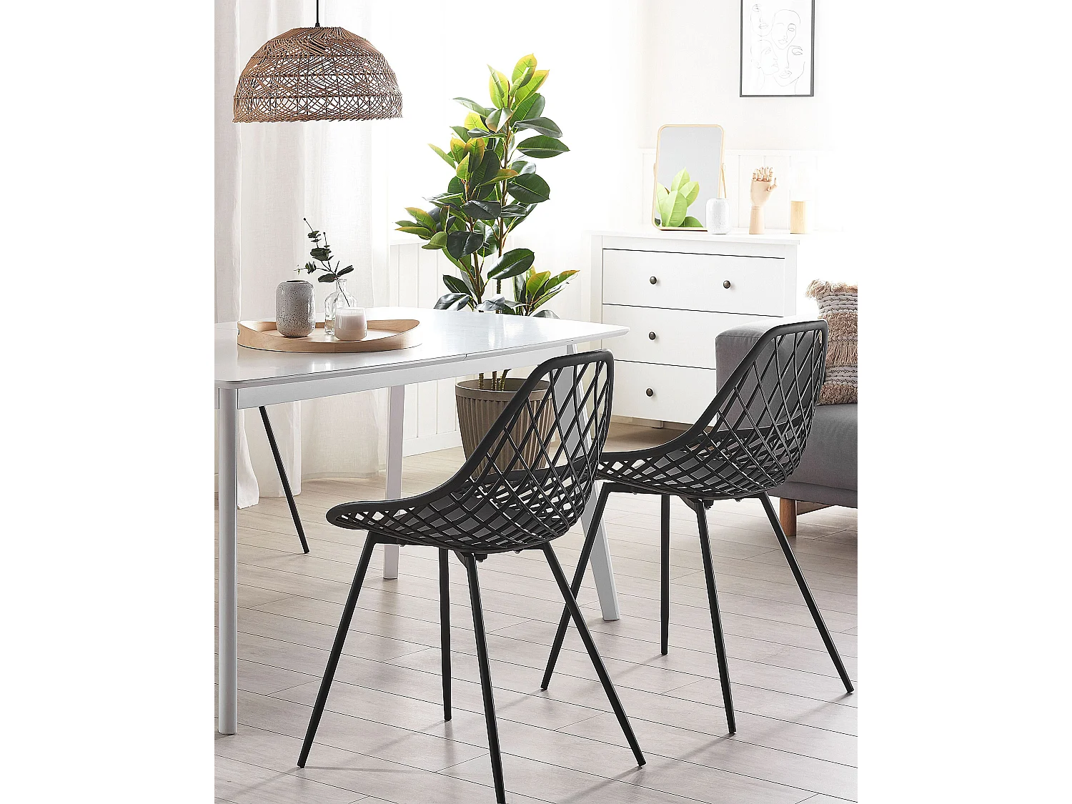 Conjunto de 2 sillas de comedor CANTON Negro