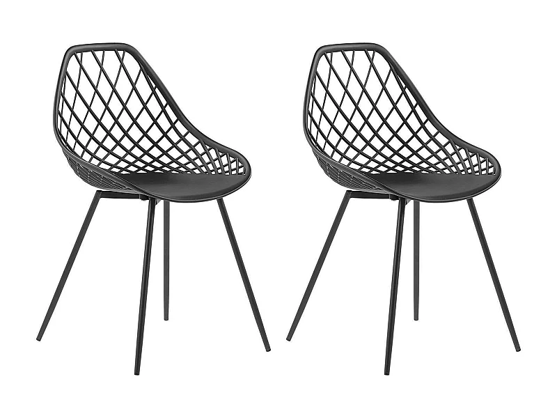 Set van 2 eetkamerstoelen CANTON Zwart