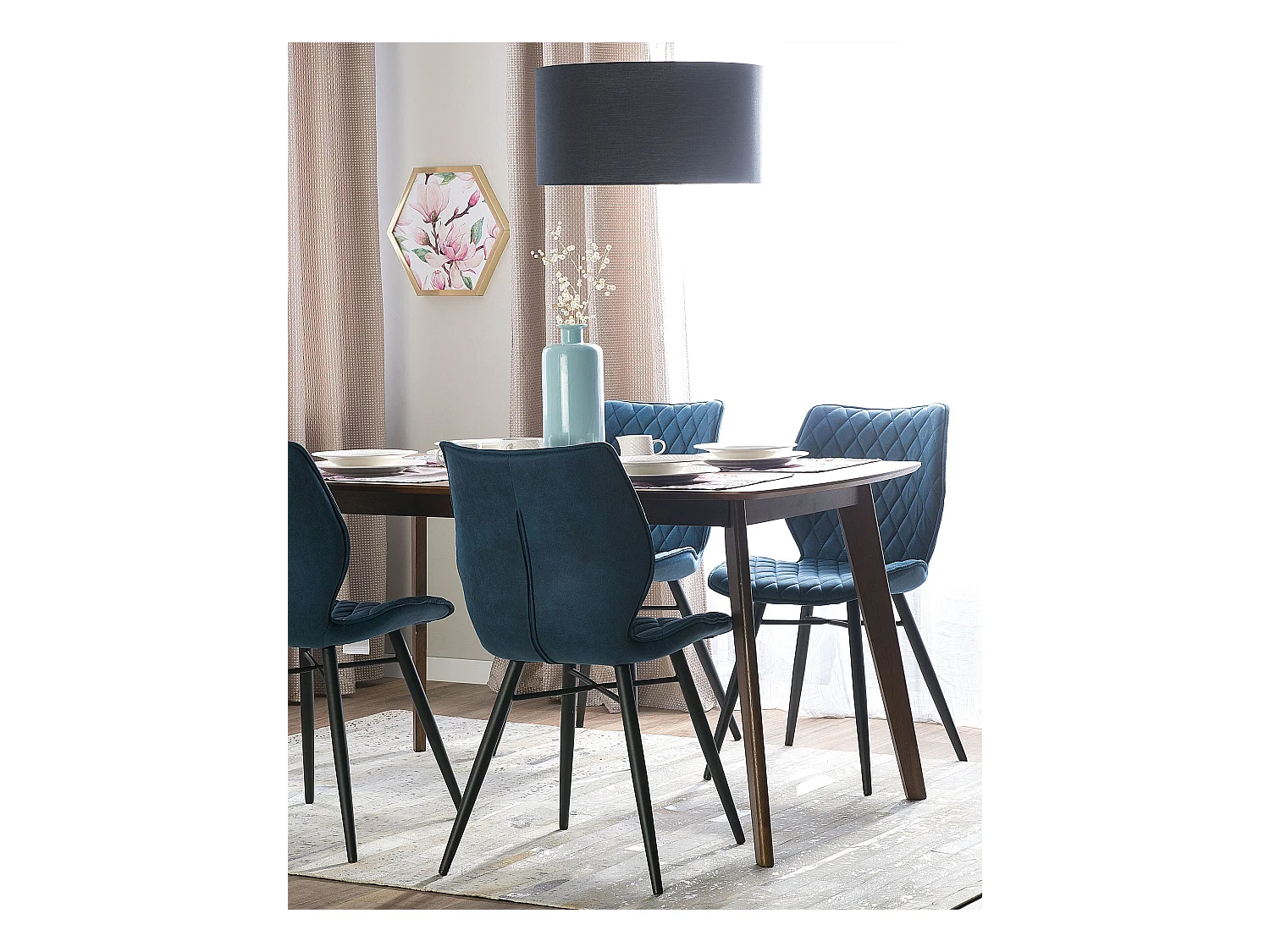 Lot de 2 chaises de salle à manger LISLE Bleu azur