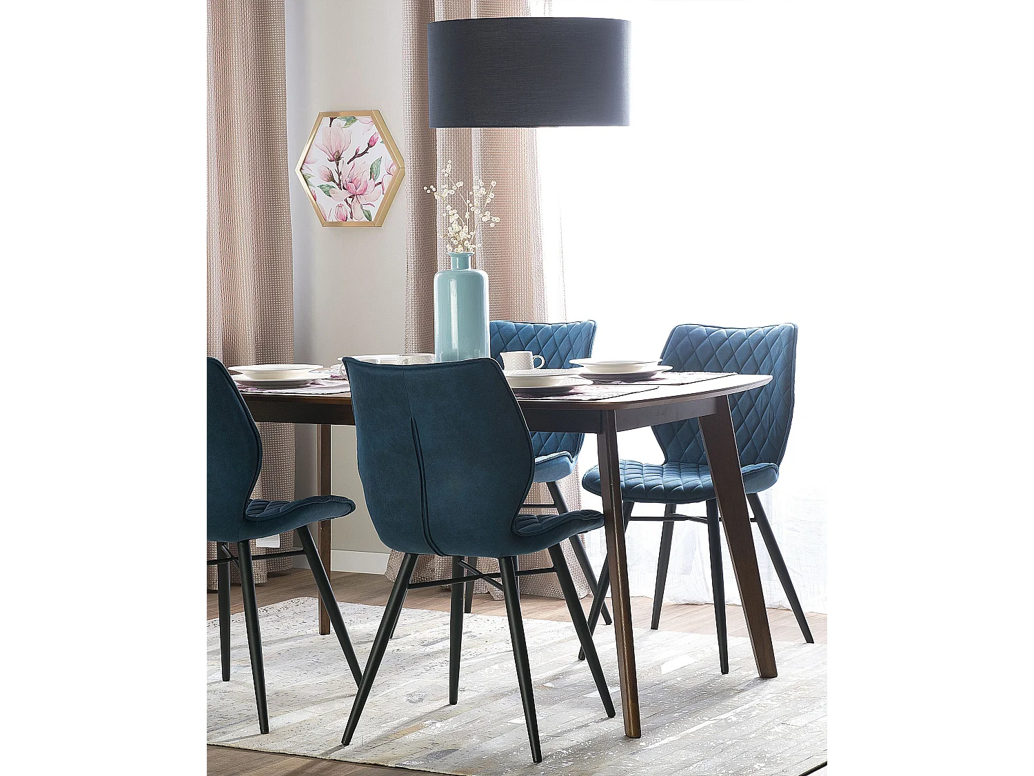 Set van 2 eetkamerstoelen LISLE Zeeblauw