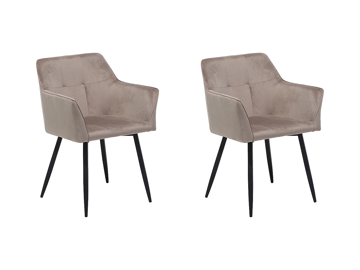 Lot de 2 chaises de salle à manger JASMIN Velours Taupe