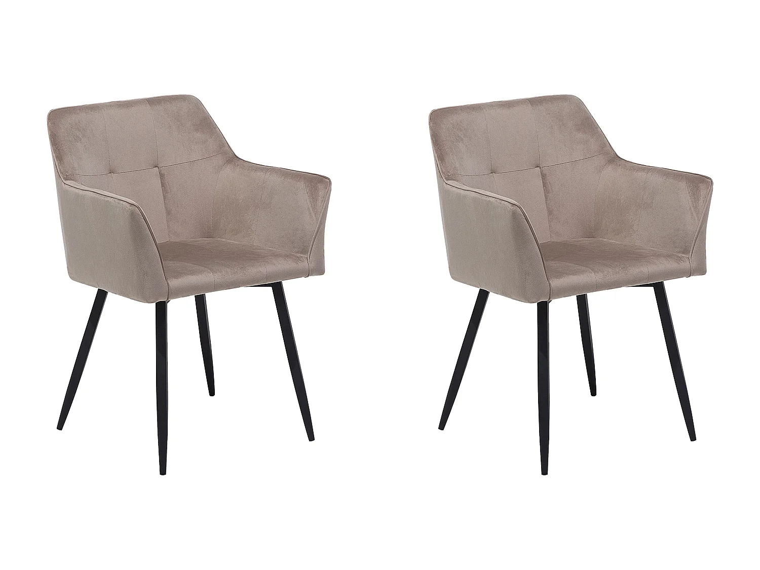 Lot de 2 chaises de salle à manger JASMIN Velours Taupe