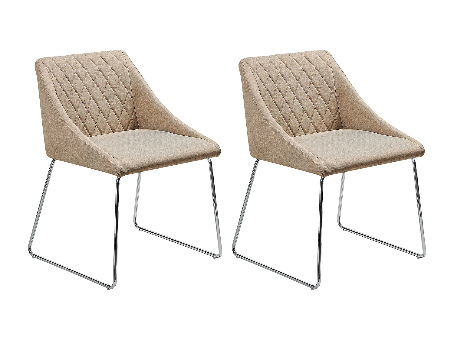 Lot de 2 chaises de salle à manger ARCATA Tissu Beige