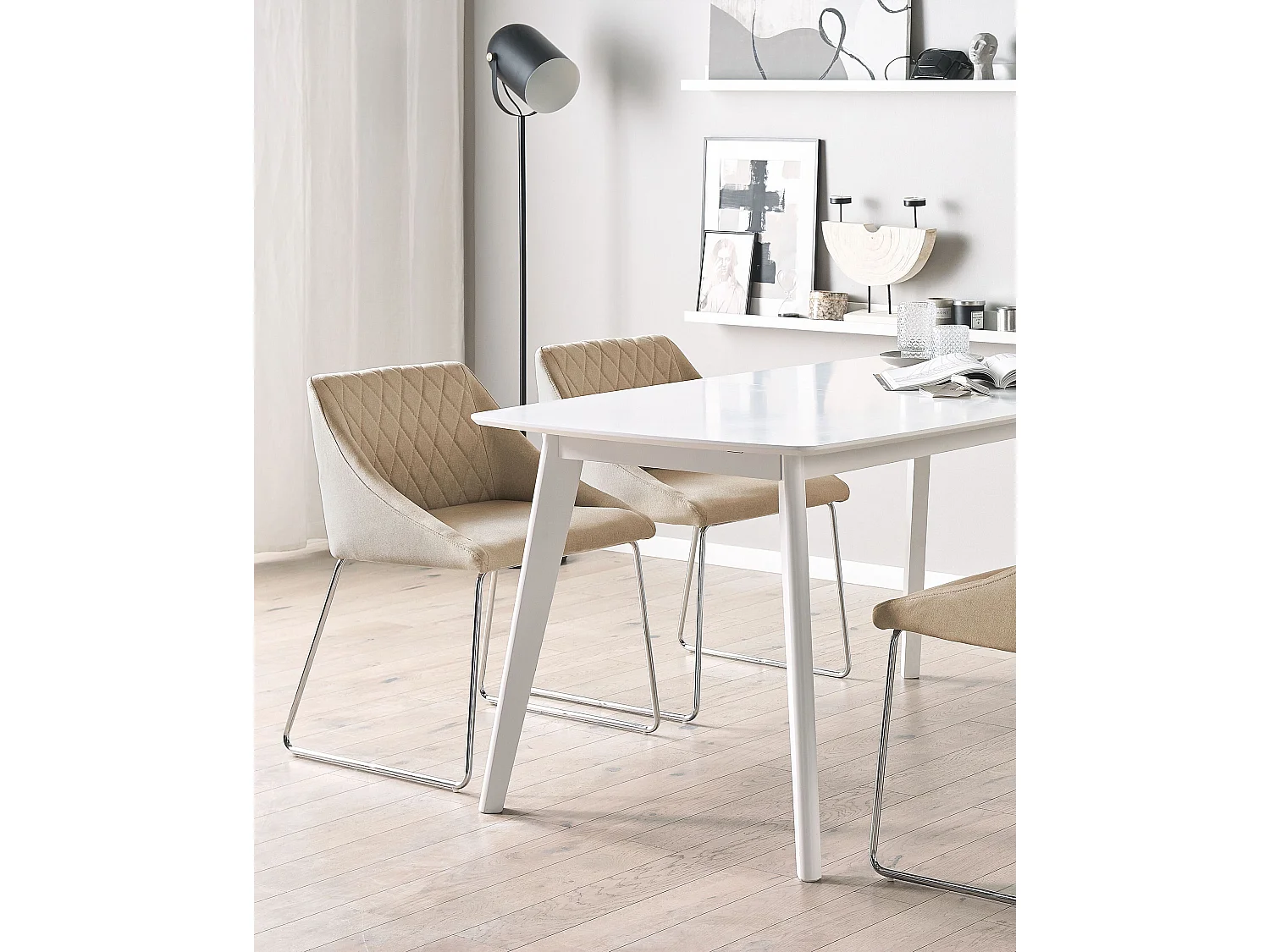 Lot de 2 chaises de salle à manger ARCATA Tissu Beige