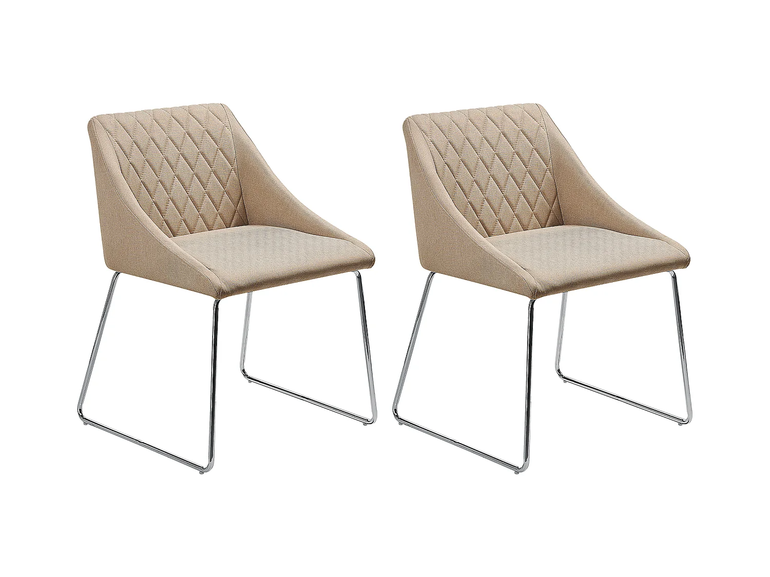 Eetkamerstoel Set van 2 Stof Beige ARCATA