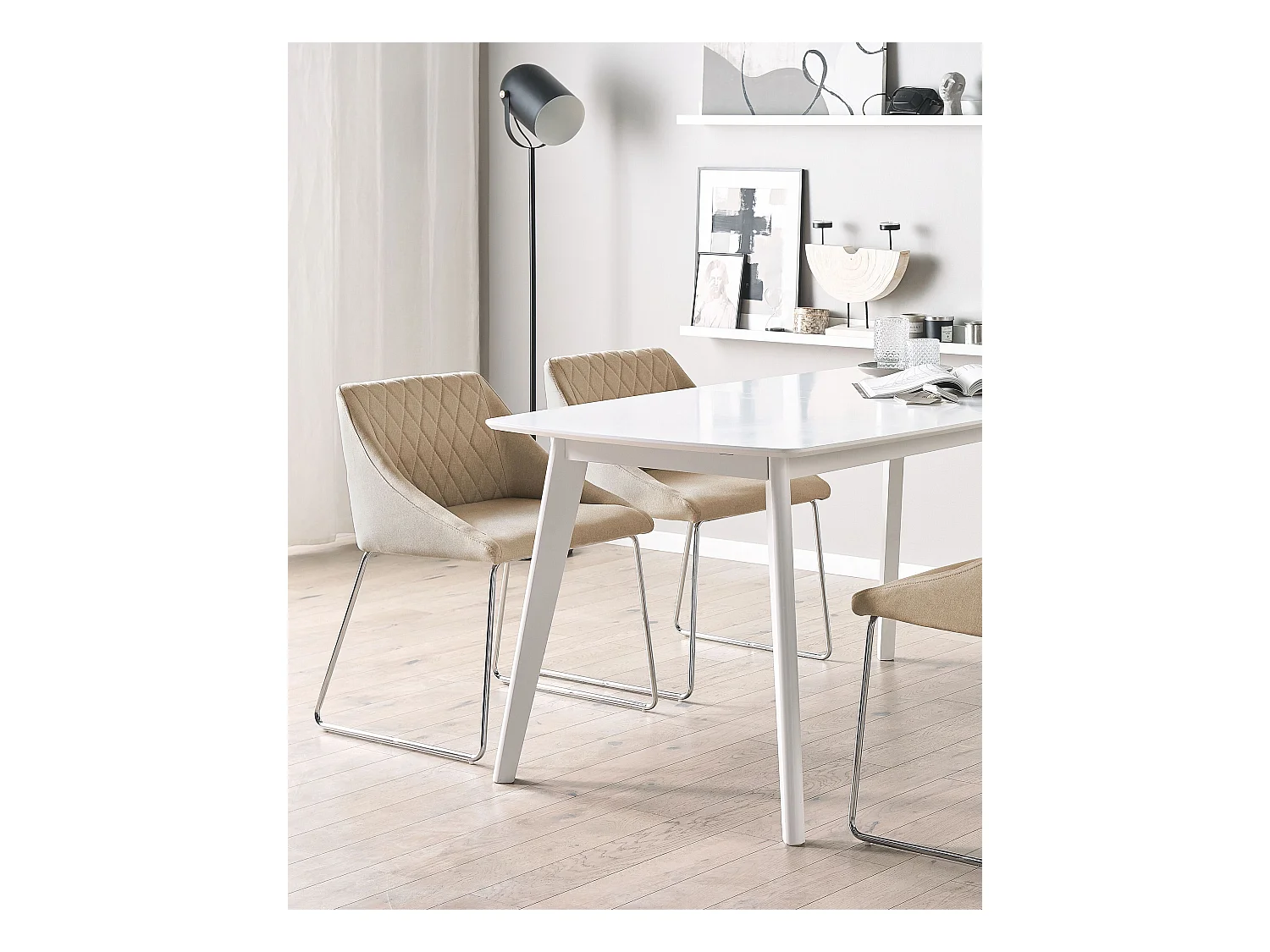 Eetkamerstoel Set van 2 Stof Beige ARCATA