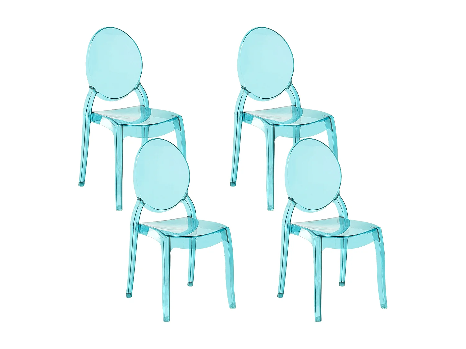Lot de 4 chaises de salle à manger MERTON Bleu