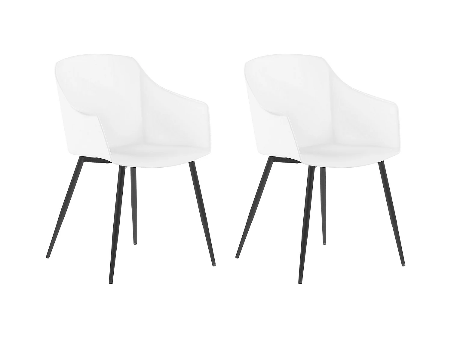 Lot de 2 chaises de salle à manger FONDA Blanc