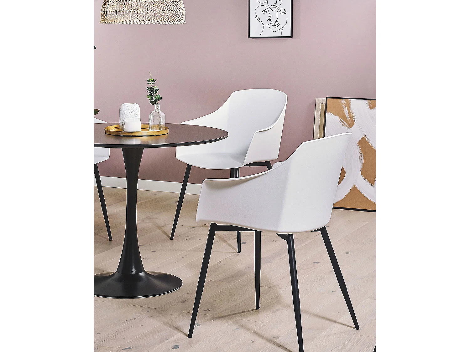 Lot de 2 chaises de salle à manger FONDA Blanc