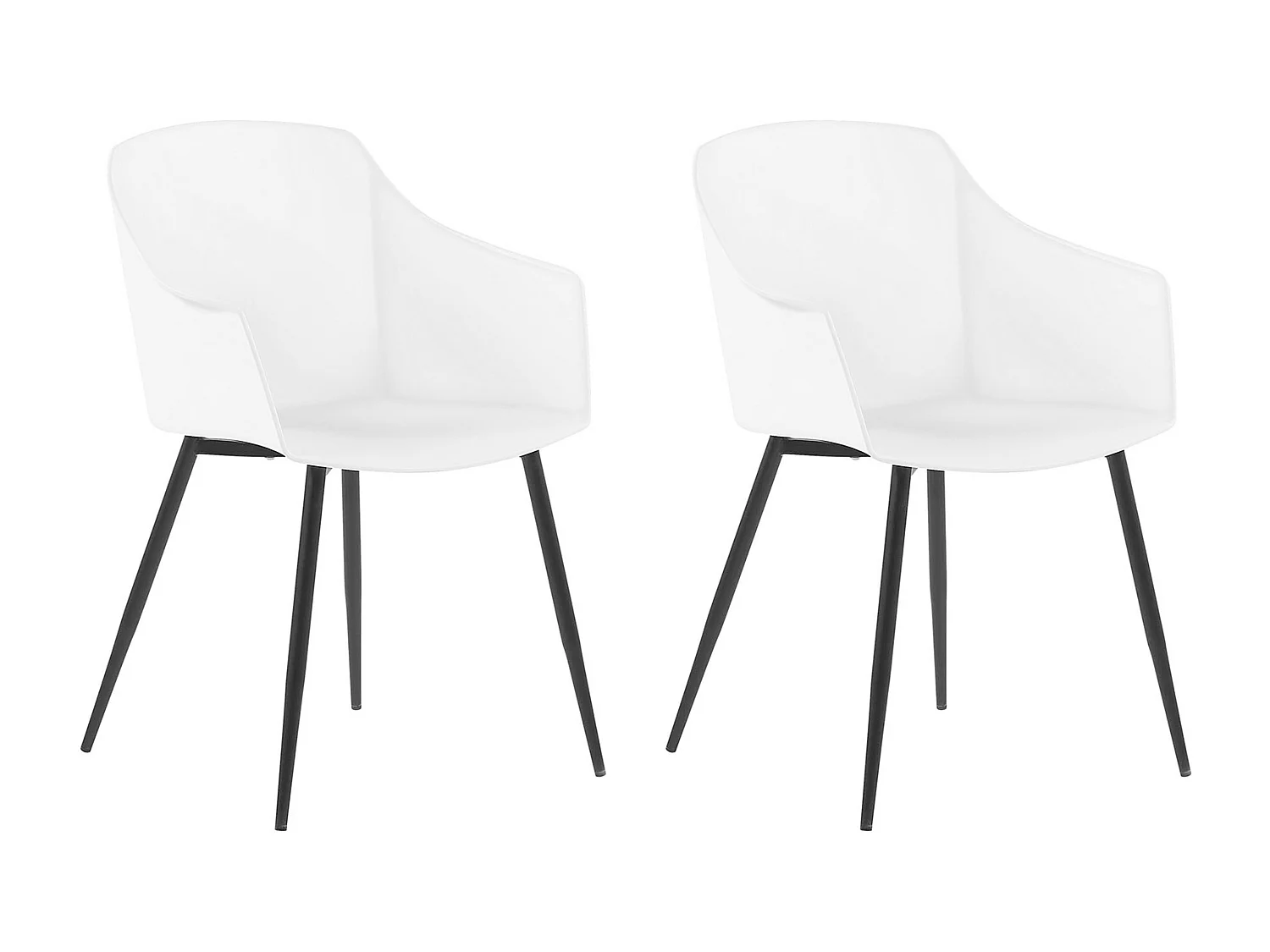 Lot de 2 chaises de salle à manger FONDA Blanc