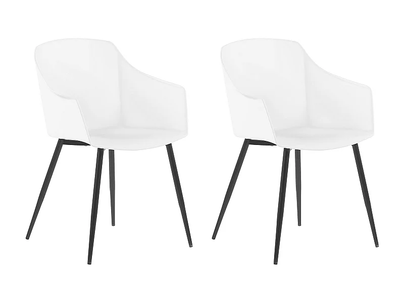Set van 2 eetkamerstoelen FONDA Wit