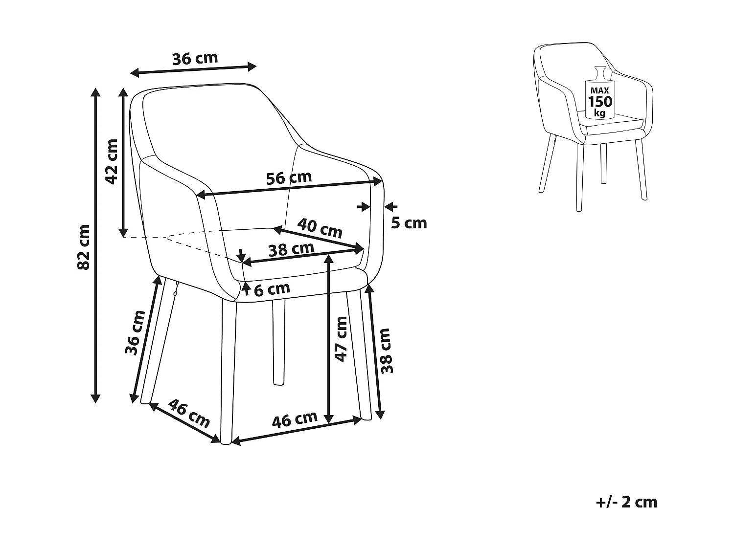 Komfortabler Esszimmerstuhl aus Kunstleder dunkelbraun mit Holzbeinen Yorkville
