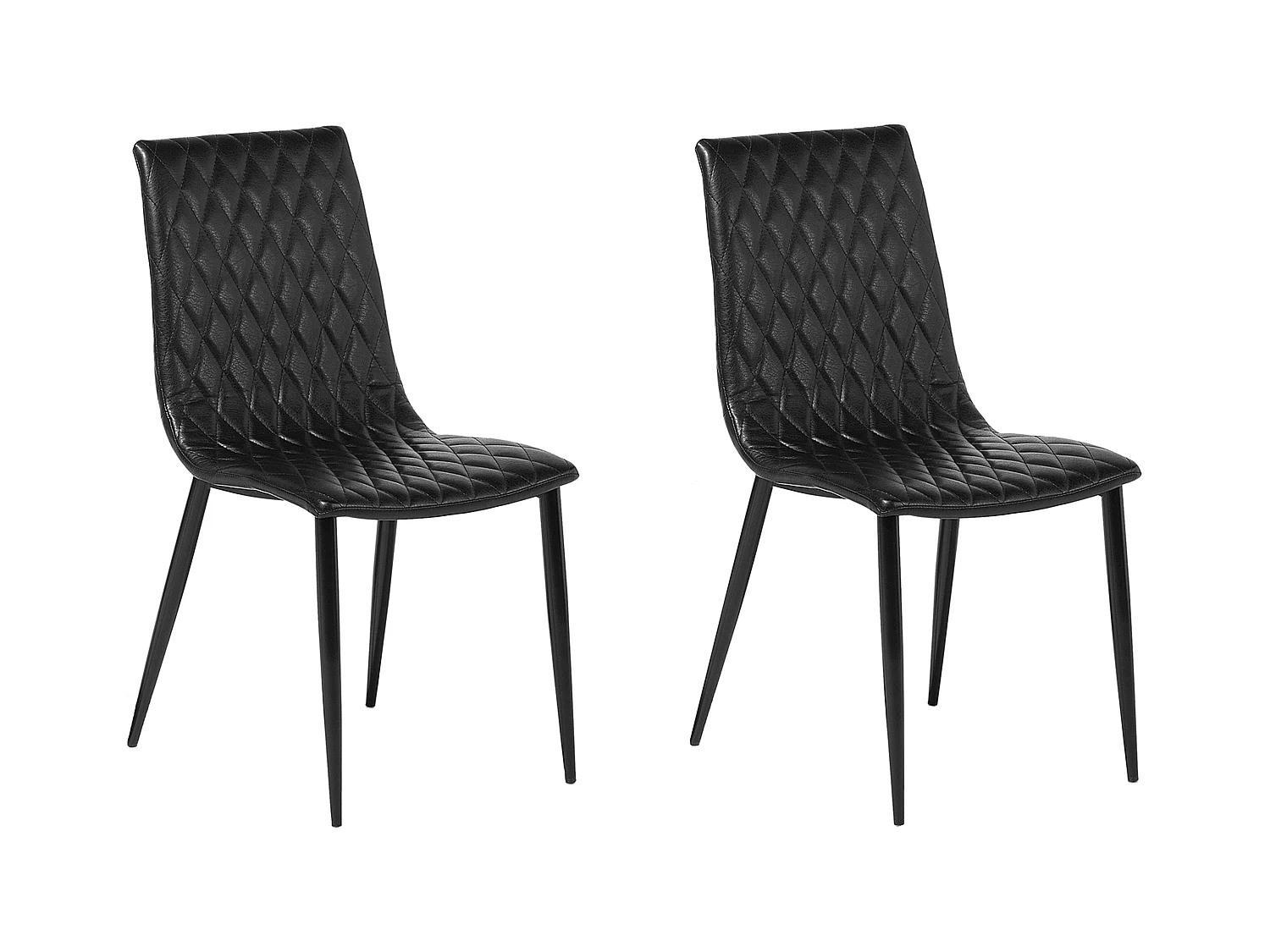 Set van 2 eetkamerstoelen MONTANA Kunstleer Zwart