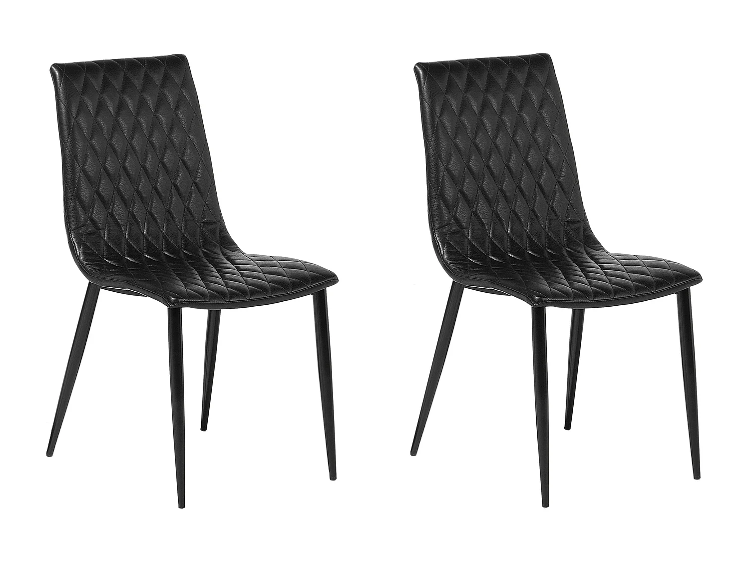 Set van 2 eetkamerstoelen MONTANA Kunstleer Zwart